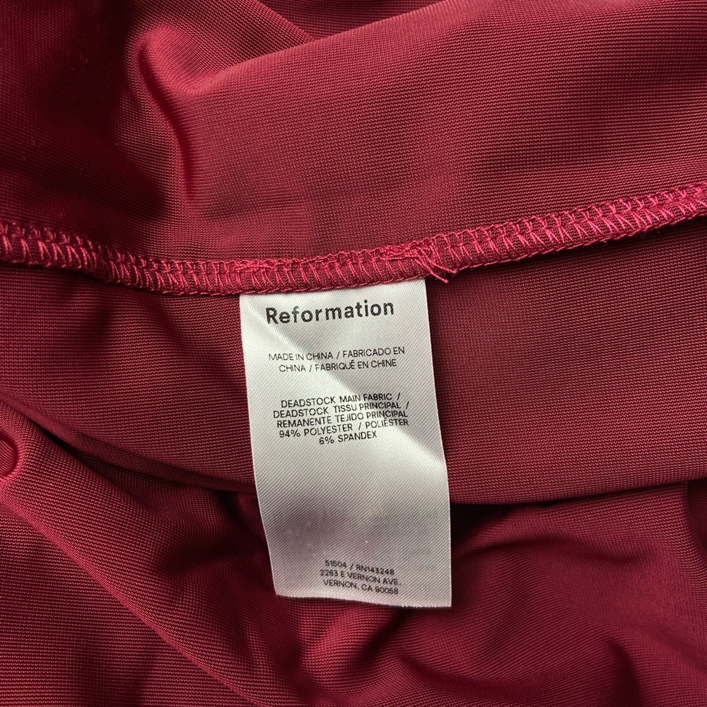 Reformation Merel Chianti Velvet Dress Stretch Size XL - Picture 12 of 13